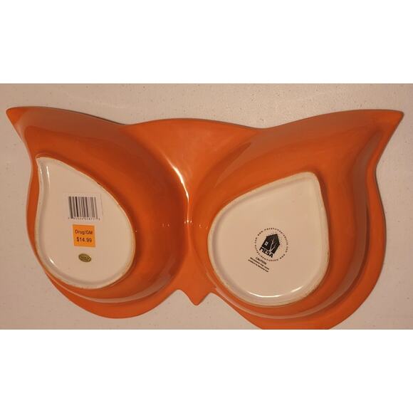Mesa Owl Eyes Ceramic Divided Serving Dish Vintage Retro Mesa Home Products - Picture 4 of 5